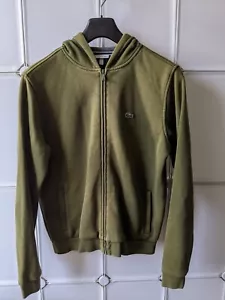 LACOSTE Olive Sweatshirt Zipper Hooded 16years.Womens Mens - Picture 1 of 7
