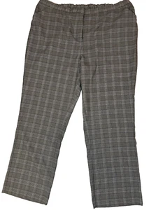 Roaman's plus sz 22W slacks -dress pants -trousers, black/white/gray/blue plaid - Picture 1 of 14