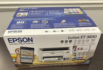 Epson EcoTank ET-3830 Color Wireless AIO Printer ***New, Sealed Original Box - Image 1 of 3