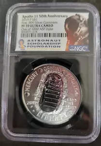 2019 P 1 $ Silber Apollo 11 50th Anniversary NGC PF70 UCAM Charlie Duke 1 of 1000 - Bild 1 von 2