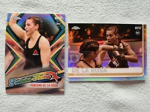 Montana De La Rosa - Topps UFC Cromo 2 tarjetas de radiocontrol Lote Sepia Refractor/Futuras Estrellas - Imagen 1 de 5