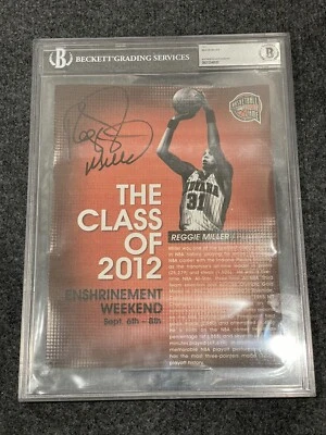 Lienzo de consagración firmado por Reggie Miller HOF (BAS y Hoop Hall LOA) RARO SELLO COMPLETO Foto 1 de 4