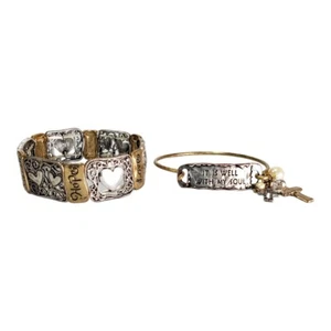 2 Religious Theme Bracelets - Sterling Faith; John 4:18, & Well With My Soul - Picture 1 of 10