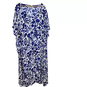 Maxi Vestido Woman Within 5X Púrpura Floral Gasa Fluido Boho Viaje Oficina Trabajo - Imagen 1 de 11