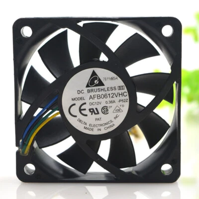 Delta AFB0612VHC 6015 Cooling Fan DC 12V 0.36A 4 Pin PWM Cooler Fan 60x60x15mm - Image 1 of 4