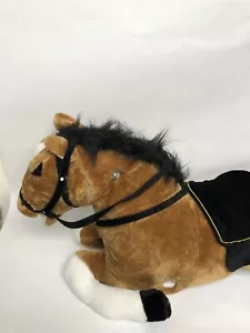 Happy Trails 80-BF034 Spring Rocking Horse Plush Ride on Toy - Brown - Picture 1 of 9