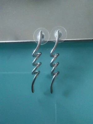 Orecchini A Spirale Color Argento - Immagine 1 di 2