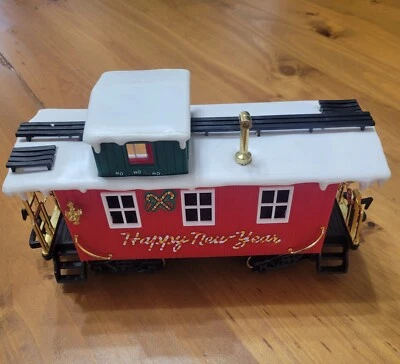 NEW BRIGHT CO. '86 G SCALE MODEL TRAIN CAR HAPPY NEW YEAR HOLIDAY CABOOSE - Image 1 of 4