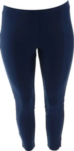 Susan Graver Weekend Petite Brushed Knit Leggings Navy PL NWOT (231) - Picture 1 of 9