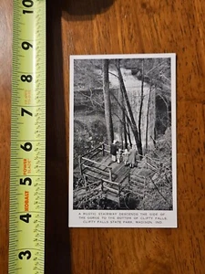 POSTCARD RUSTIC STAIRWAY CLIFTY FALLS STATE PARK MADISON INDIANA RARE OLD - Picture 1 of 2