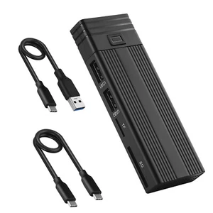 M.2 HDD Enclosure SATA/NVME Dual Protocol 10G USB3.1/3.2 with Card Reader USBHUB - Afbeelding 1 van 9