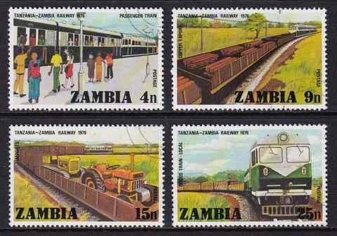 ZAMBIA 1976 Opening of Tanzania Railway set of 4 SG 253-256 Used Cover