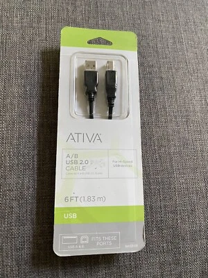 Ativa USB 2.0 Extension Printer Cable 6 ft.  USB 2.0 A/B Cable - Image 1 of 2