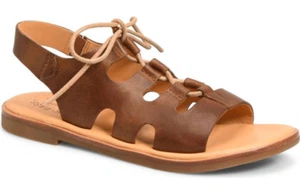 NIB Kork-Ease Womens Pearl Lace-up Flat Brown Leather Sandal Size US 9/EUR 40.5 - Picture 1 of 12