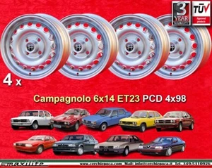 4 Cerchi Alfa Romeo 6x14 ET23 4x98 Alfetta Giulietta Alfasud 33 75 wheels Felgen - Foto 1 di 24
