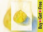 Juicy Lemon Slice Watercolor Art Print, Citrus Kitchen Decor 5" x 7"