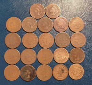 Lot von (22) zirkulierten 1884 Indian Head Cents - Bild 1 von 8