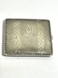 Vintage Alpaka Silber Art Deco Design Zigarettenetui monogrammiert - Bild 1 von 12