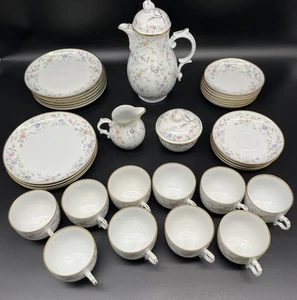 Alt-Fürstenberg Porzellan Kaffeeservice 33teilig. Fabiola Blumen 1980er-Geschirr - Bild 1 von 13