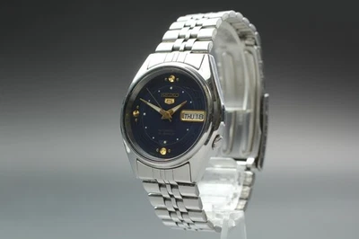 [Exc+5] Reloj Automático Para Hombre Vintage Seiko 5 7S26-6000 Esfera Azul Marino De JAPÓN Foto 1 de 4