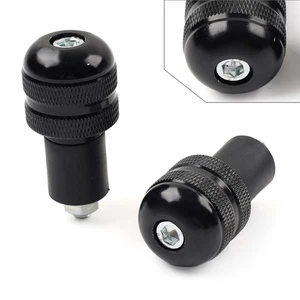 Universal 7/8 Motorrad Lenker Griffe Bar End Kappe Stecker Slider Schwarz - Picture 1 of 10