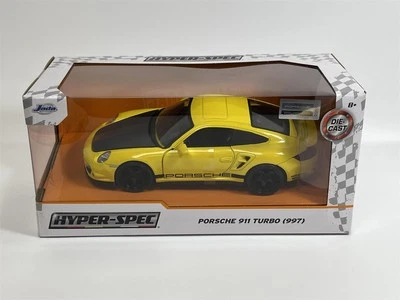 Porsche Hyperspec 911 Turbo 997 2007 Giallo 1:24 Scala Jada 35493 - Immagine 1 di 4