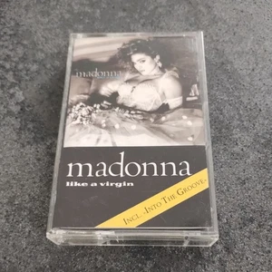 MADONNA - UK CASSETTE TAPE WITH PAPER LABELS -  LIKE A VIRGIN - Picture 1 of 4
