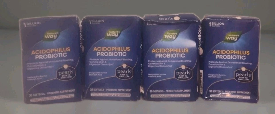 4 perlas probióticas Nature’s Way Acidophilus, 30 cápsulas blandas ea caducidad 5/2026  Foto 1 de 1
