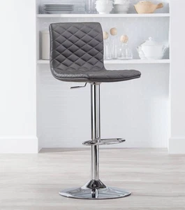 Caviar Chrome Swivel Bar Stool 30" High Gray Cushion for Kitchen Counter Island - Picture 1 of 6