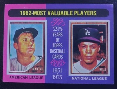 1975 TOPPS #200 米奇·曼托纽约洋基队/梅里·威廉洛杉矶道奇队 1962 年 MVP'S — 第 1/2 张图片