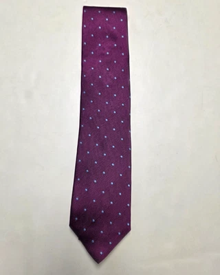 NUEVO $135 Corbata para Hombre David Donahue 100% SEDA Púrpura Azul Lunares HECHA EN EE. UU. Foto 1 de 4