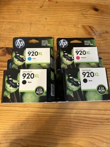 HP 920XL Ink Cartridge Lot 2 Black Cyan Magenta – OEM Sealed – Open Box – 4 Pack - Picture 1 of 4
