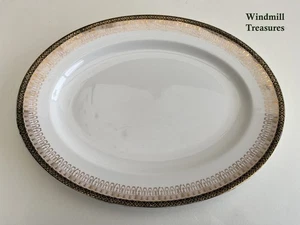 ROYAL GRAFTON REGENCY MAJESTIC GREEN GOLD PLATTER 33.5cm L- FAB CONDION - Picture 1 of 6