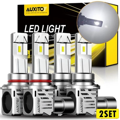 8X AUXITO 9005 9006 Combo Bombillas LED Faros Blanco 6500K Brillante Luz Alta Baja Foto 1 de 4