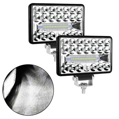 Car LED Lights Headlights Rectangular Replacement 2Pcs Brand New Chrome - Image 1 of 4