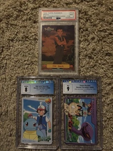Pokémon PSA 9 Brock 1999 CGC Ash and Squirtle 1998 CGC 9 Team Rocket Bandai 2000 - Picture 1 of 5