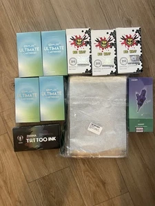 Tattoo Zubehör Posten Neu 1 Tinte 8 Patronen Nadeln 1 Transferpapier Mast Spiritus - Bild 1 von 13