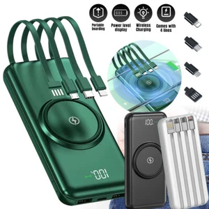 Wireless 900000mAh Power Bank Backup Fast USB Charger Portable External Battery - Picture 1 of 23