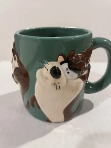 Taza/taza de café Looney Tunes Tasmania diablo “Taz”. 1995 verde. Pequeño defecto en el borde - Imagen 1 de 5