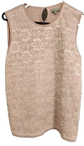JIGSAW Beaded Lace Silk Knit Top - Light Rose Pink - Size 2 - Picture 1 of 4