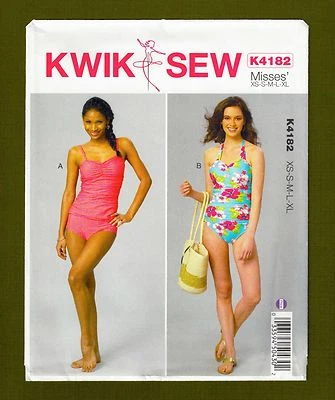 Misses Tankini Style Swimsuits Sewing Pattern (Sizes XS-XL) Kwik Sew 4182 - Image 1 of 4