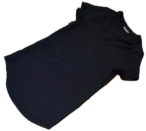 Peace & Pearls Black Short Sleeve V-neck BoHo Top Blouse Women's Size Medium - Picture 1 of 8