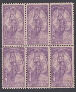 BRAZIL 1933, Sc #383 - BLOCK OF 6 - MNH - Picture 1 of 2