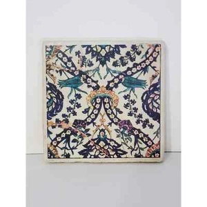 Vintage Sharon Kurtz Signed Tuscan Style Hand-Cast Decorative Tile/Wall Plaque - Picture 1 of 4