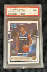 2020 Donruss #201 Anthony Edwards Rated Rookie RC Card PSA 9 Mint - Timberwolves