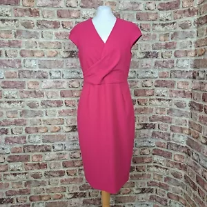 Vestido LK Bennett Dr Una Rosa Carmesí Hasta la Rodilla Reino Unido 14 Recto Lápiz Ajustado - Imagen 1 de 13
