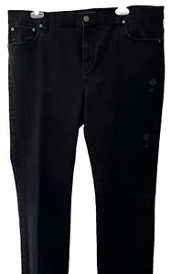 Ralph Lauren Damen schwarz Baumwolle hoher Bund gerades Bein Denim Jeans Größe 16W - Bild 1 von 8