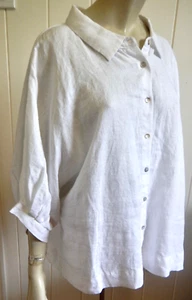 Naturals by O & J elegant creamy white dolman sleeve linen top size XL (16 - 18) - Picture 1 of 4