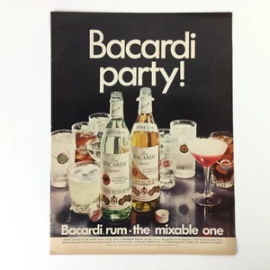 Bacardi Party! 1969 VINTAGE PRINT AD Rum The Mixable One Liquor Bar Cocktails - Imagen 1 de 1