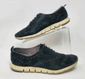 Cole Haan Zerogrand Women Black Suede Wingtip Oxford Shoe Size 10.5 B - Picture 1 of 11